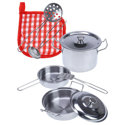 Набор детской посуды металлической 9 предметов Рыжий кот 1940888 1